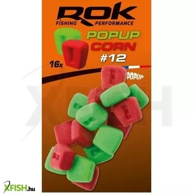 Rok Fishing Pop-Up Corn Ultra Pop-Up Gumicsali Natúr Piros-Zöld 12 mm 16 db/csomag