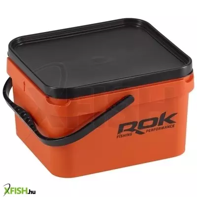 Rok Fishing Square Bucket 10 literes kocka vödör + tető Narancssárga