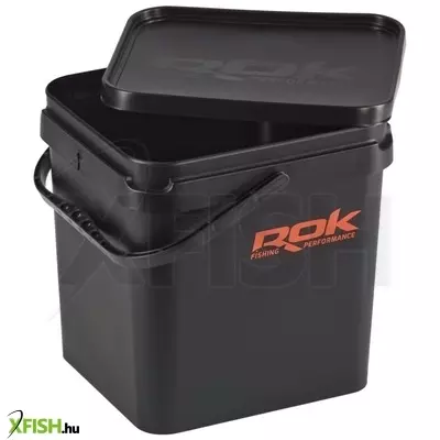Rok Fishing Square Bucket 17 literes kocka vödör + tető Fekete