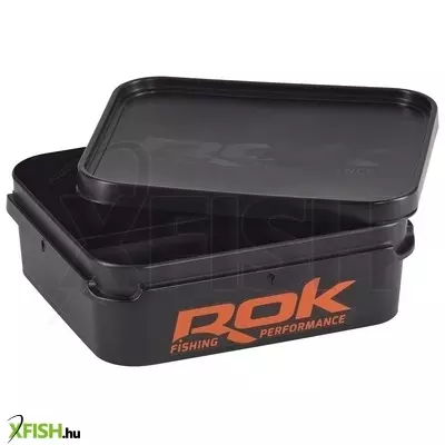 Rok Fishing Square Bucket 6 literes kocka vödör + tető Fekete