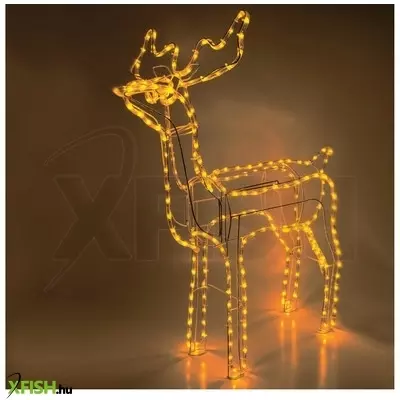 Dekorációs termékek home rope 1 szarvas figura, borostyánszínű led, fém váz, talpra hajtható, ip44, kültéri, beltéri