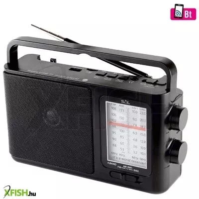 Sal rpr 7b táskarádió, ac/dc, 4 in 1, bt, usb, microsd, am-fm-sw1-sw2 rádió, aux, ~18 óra üzemidő