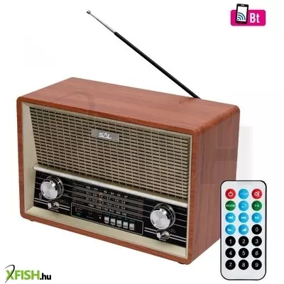 Sal rrt 4b retro asztali rádió, multimédia lejátszó, bt, usb/microsd, aux, rádió, eq, ~16 óra üzemidő