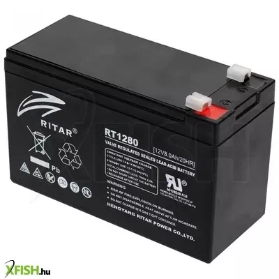 Home ritar rt 1280 ólomakkumulátor, 12v/8 ah, 5 éves élettartam, zárt konstrukció