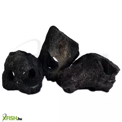 Egyéb vegyes lyukas fekete lávakő akvárium dekoráció - 3 lyukkal