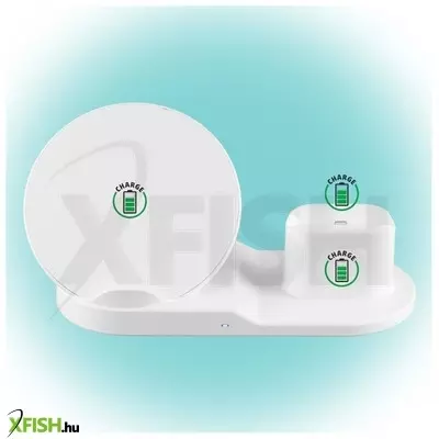 Home sa 2000qi vezeték nélküli töltő, 3in1, telefon, óra, fülhallgató, qi szabvány, usb-c