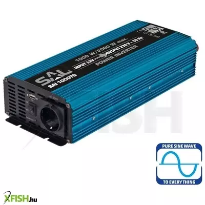 Sal sai 1000ts tiszta szinuszos feszültségátalakító, 1000 w, inverter, 2,1 a USB gyorstöltő, gyermekzár