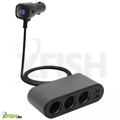 Sal sau80w autós feszültségelosztó és USB töltő, 3.4a USB töltő, max.80watt, fém burkolat, voltmérő, autó-akkumulátor állapotának ellenőrzése, 12/24v járművekhez