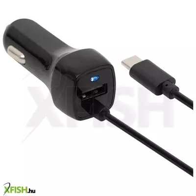 Sal sau 24c autós USB töltő 2in1, 2 készülék, usb, usb-c, 2,4 a összesen