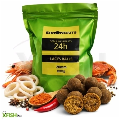 Simon Baits Semiline Bojli 24H Lacis Balls-Fűszeres Tintahal - Rák 20 mm 800 g