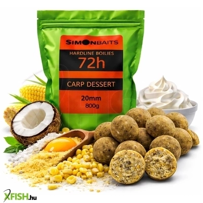 Simon Baits Hardline Bojli 72H Carp Dessert-Tejszín, Kókusz, Kukorica 20 mm 800 g