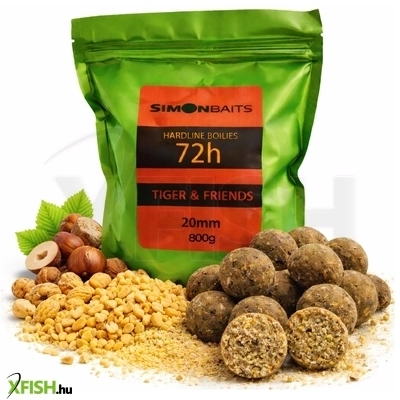 Simon Baits Hardline Bojli 72H Tiger & Friends-Tigrismogyoró, Mogyoró, Tejszín 20 mm 800 g