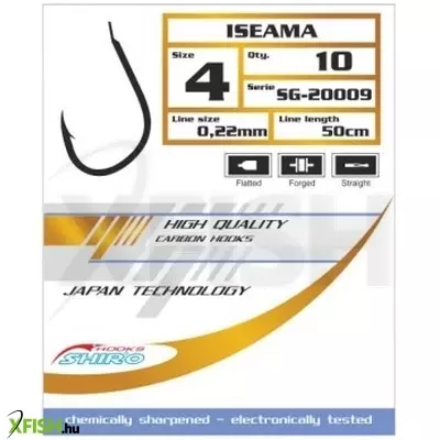 Mistrall Shiro Iseama Szürke Előkötött Horog 50cm 0,25mm 2-es 10db/Csomag