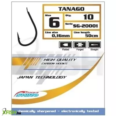 Mistrall Tanago Fekete Előkötött Horog 50cm 0,16mm 10-es 10db/csomag