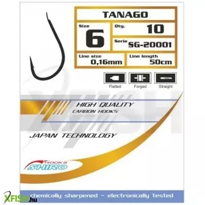 Mistrall Shiro Tanago Gold Arany Előkötött Horog 50cm 0,14mm 8-as 10db/csomag