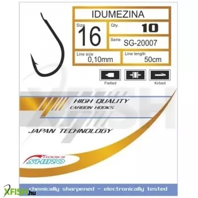 Mistrall Shiro Idumezina Gold Arany Előkötött Horog 50cm 0,12mm 10-es 10db/csomag