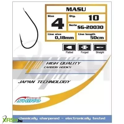 Mistrall Masu Szürke Előkötött Horog 50cm 0,14mm 12-es 10db/csomag