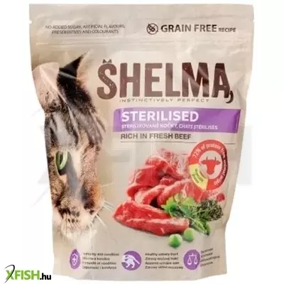 Shelma száraz steril macskaeledel, grain free 750g, marha