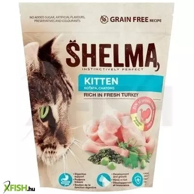 Shelma száraz kölyök macskaeledel, grain free 750g, pulyka
