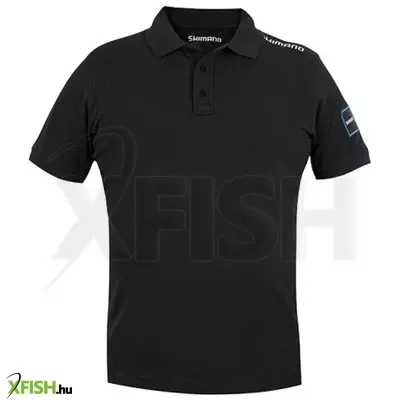 Shimano Apparel Polo Galléros Póló Fekete L