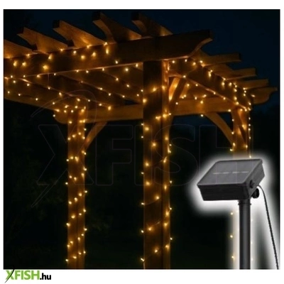 Home slc100ww szolár fényfüzér, 100db melegfehér led, 7m hosszúság, zöld vezeték, kültéri kivitel