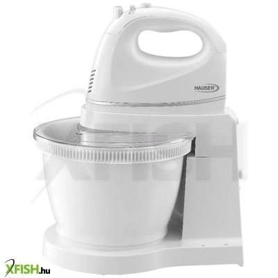 hauser sm-930 tálas mixer, 300 w, 2,5 literes forgó keverőtál, 5 sebesség, állvány, fehér
