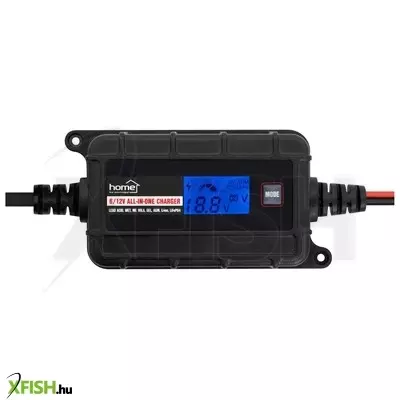 Sal home smc20 smart akkumulátortöltő, 6-12v/2a, lcd kijelző, teljesen automatikus, minden elterjedt akkutípushoz, digitális kijelző, karbantartó töltés, kétféle csatlakozókábel