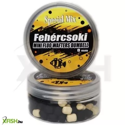 Speciál mix Fluo Wafters dumbell csali 8 mm Fehércsoki 30 g