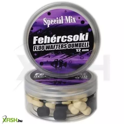 Speciál mix Fluo Wafter dumbell csali 12 mm Fehér Csoki 30 g