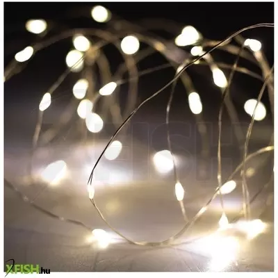 Home sml100ww micro LED fényfüzér, 5 méter, napelemes, kül- és beltéri kivitel, 100 db melegfehér micro LED