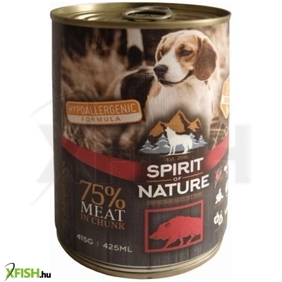 Spirit Of Nature Dog Konzerv Vaddisznóhússal 415g 12db/csomag