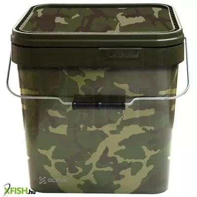 Sonik Camo Square Bucket Horgász Vödör 10 Literes