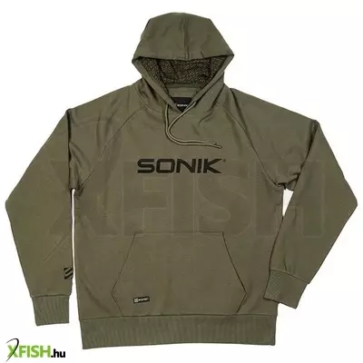 Sonik Kapucnis Horgász Pulóver Zöld Xl