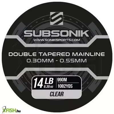 Subsonik Double Tapered Main Line Felvastagodó Főzsinór 12 Lb 0,28 mm-0,55 mm 990 m (3x330 m) Clear