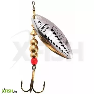 mapso spark pb pbn körforgó villantó ezüst fekete 3-as 80mm 11,5g 1db/csomag