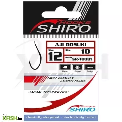Mistrall Shiro Aji Dosuki Ringed Red Piros Pontyozó Horog 8-as 10db/csomag