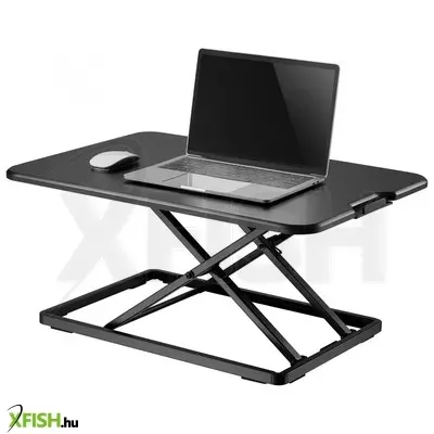 home sst 01 ülő-álló asztali munkahely, minőségi mdf alapanyag, nagy szilárdságú acélváz, 5 magasságbeállítás, benyomható fogantyú, 67x47cm