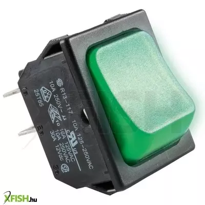 use home stv 02 világítós billenőkapcsoló, 2 áramkör - 2 állás, 250 v, 10 a, zöld