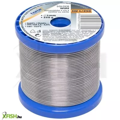 Sma home sw 1/250 forrasztóón, 1mm, 250g, európai gyártótól származó kiváló minőségű forrasztóón, összetétel sn/pb 60/40%, gyanta 2,0%