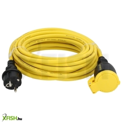 Home stanley sxec-121 hosszabbító lengőaljzattal, ip44, 10m sárga kábel, max. 3680 w, h07rn-f 3g1,5, kül- és beltéri kivitel