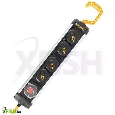 Home stanley sxeccd0raje 4-es elosztó kapcsolóval, 5 m, ip44-es védelem, alumínium ház, felakasztható, beltérben is használható, h07rn-f 3g1,5 mm2 kábel