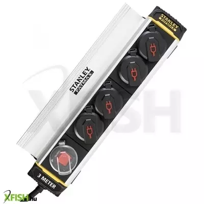 Home stanley sxecch2lafe 4-es elosztó kapcsolóval, 3 m, ip44-es védelem, alumínium ház, csíptetővel, beltérben is használható, h07rn-f 3g1,5 mm2 kábel