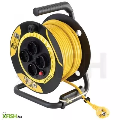 Home stanley sxeccl26bse beltéri kábeldob, 25 m, beépített kábelvezető, masszív fém láb és fogantyú, h05vv-f 3g1,5 mm2 kábel, max. 3000 W