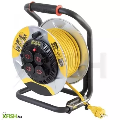 Home stanley sxeccm2fase kültéri fém kábeldob, 25 m, ip44-es védelem, kábelvezető, masszív fém dob és láb, h07rn-f 3g1,5 mm2 kábel, max. 3000 W