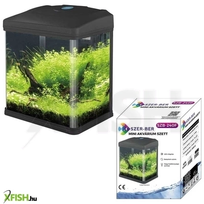 Szer-ber team akvárium szett 9 literes mini, világítással és szűréssel - szer-ber szb-240f (fekete) bevezető ár!