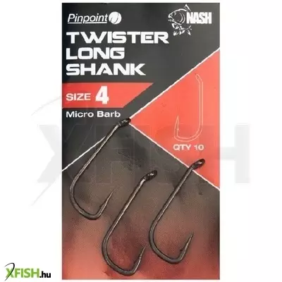Nash Twister Long Shank Pontyozó Horog Size 4 Micro Szakállas