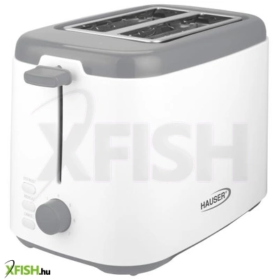 Hauser t-242 kenyérpirító, 800 w, 2 szeletes, automata szeletkidobás, fokozatmentes pirítás, fehér/szürke színű