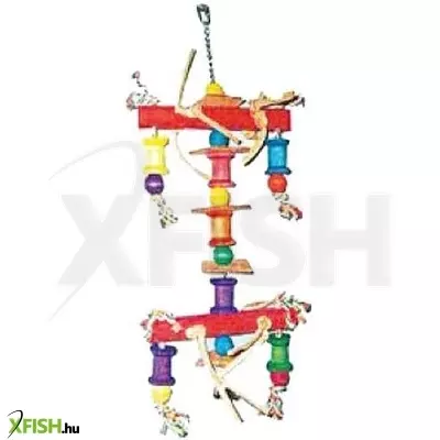 Dezheng pet madárjáték színes faelemekkel 43cm (t-269)