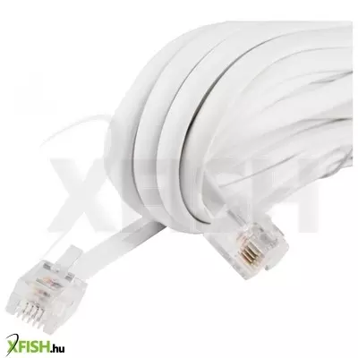 Use home t 5-10/wh telefoncsatlakozó kábel, 6p/4c (rj 11), dugó - dugó, fehér, 10m