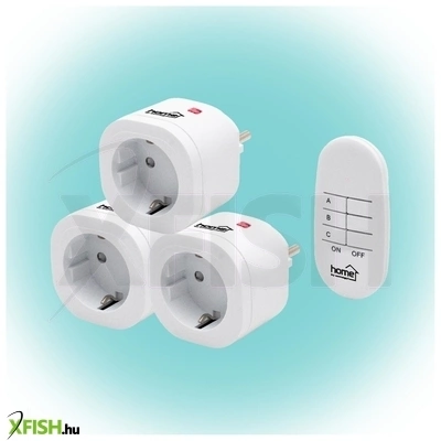 Home th 3013 távirányítható hálózati aljzatszett, 40 M hatótáv, max. 3000 w, rádiós összeköttetés, 230 v, egyszerűen tanítható, fehér